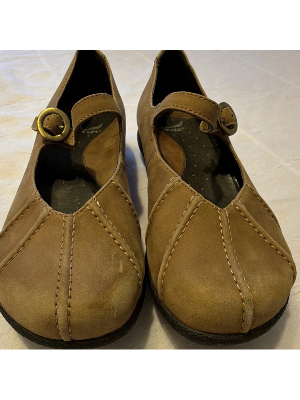Dansko A06 Women's Brown Leather Mary Jane Flats Buckle Comfort US 9.5 EU 40